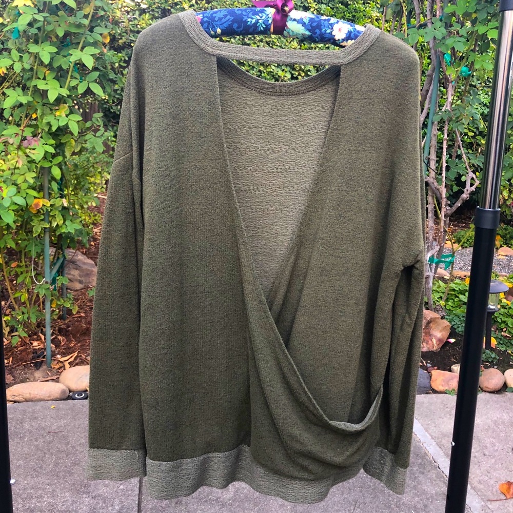 Billabong Moss Green Open-Back Sweater